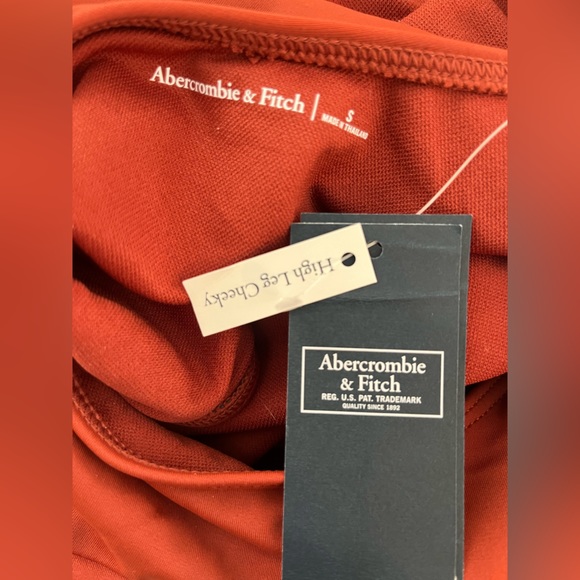 NWT ABERCROMBIE & FITCH Burnt Orange High-leg Cheeky One Piece Swimsuit - Picture 4 of 4